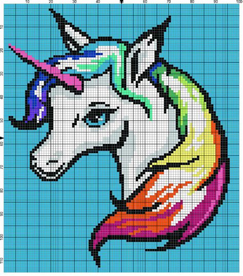 Rainbow Unicorn Graphgan C2C & Row by Row Written Pattern – Stardust ...