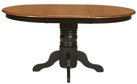 Whitewood Dining Room Pieces T-4848XBT+T-48XB Two-Toned Oval Dining Table with Turned Pedestal ...