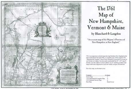 Paper Reprint of 1761 Blanchard & Langdon map of NH