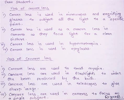 What are the uses of concave and convex lens Anwer should be in points and with explanation ...