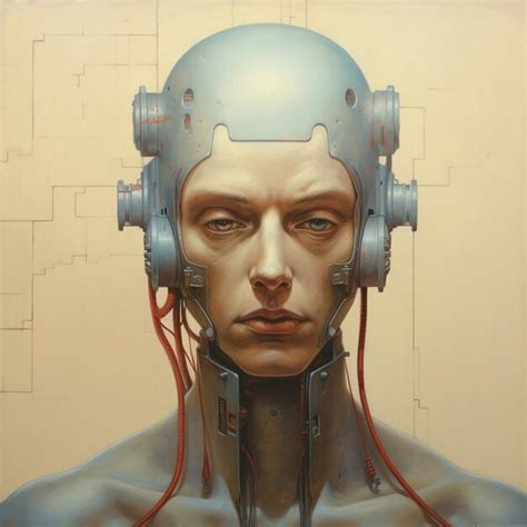 Premium AI Image | cyber futuristic oil painting f ace portrait style ...