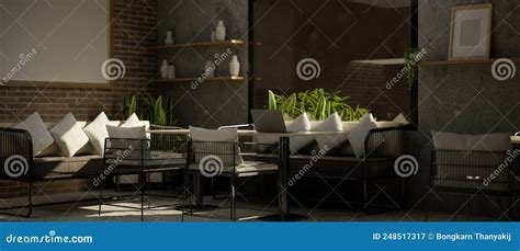 Modern Contemporary Coffee Shop or Restaurant Seating Area Interior ...