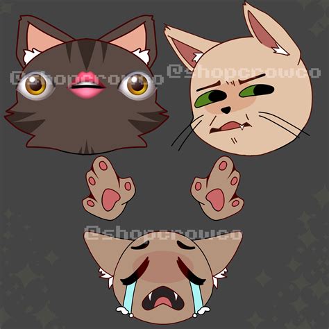 Discord Cat Emote / Emote Set, Set of 3 Discord Emojis / Funny Emote ...