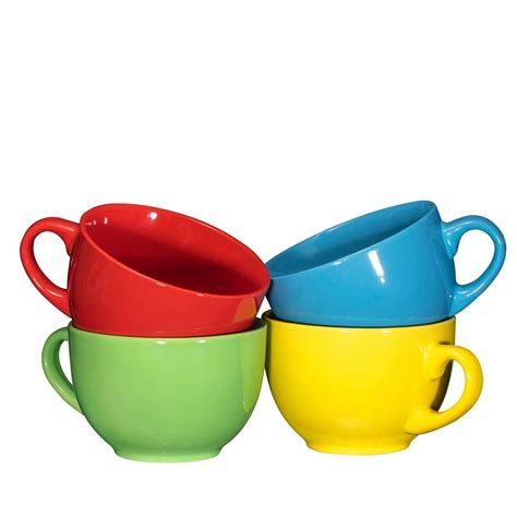 Bruntmor Wide Ceramic Tea Coffee Mug Set 24