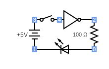 A Simple Circuit With A NOT Gate - Circuits - Circuit Diagram