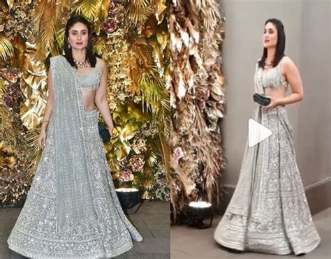 Kareena Kapoor dazzles in silver-coloured lehenga at cousin Armaan Jain ...