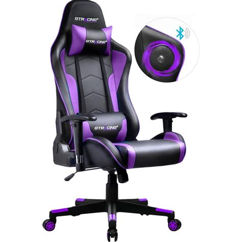 Gtracing Gaming Chair with Speakers Bluetooth in Home Office Computer Chair, Purple - Walmart ...