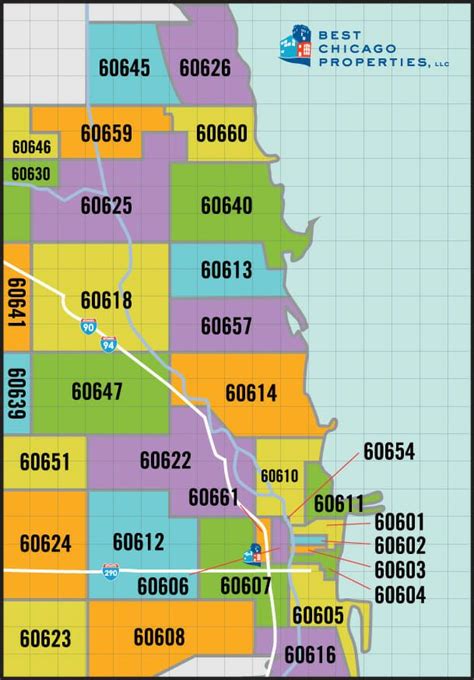 Zip Codes In Chicago Map - Coastal Map World