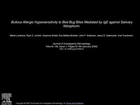 Bullous Allergic Hypersensitivity to Bed Bug Bites Mediated by IgE against Salivary Nitrophorin ...
