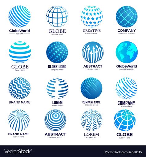 Globe symbols circle forms world round shapes Vector Image