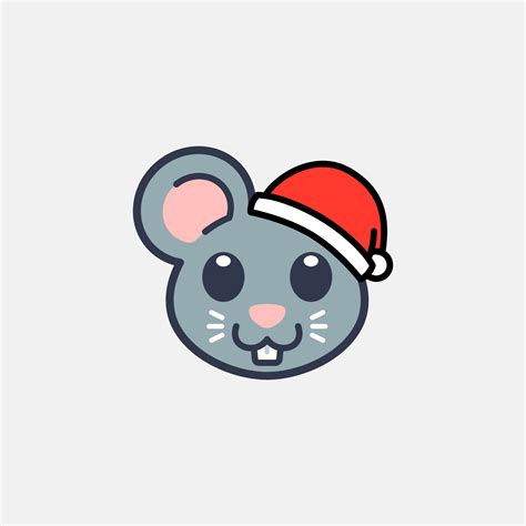 Mouse Wearing Santa Hat Illustration 36176723 Vector Art at Vecteezy