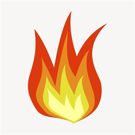 Orange flame clipart, icon illustration. | Free Photo - rawpixel