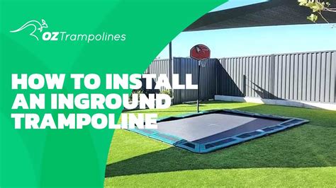 rectangular in ground trampoline install - YouTube