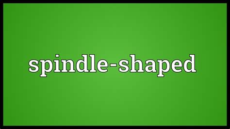 Spindle-shaped Meaning - YouTube