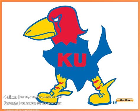 Kansas Jayhawks - College Sports Embroidery Logo in 4 sizes ...