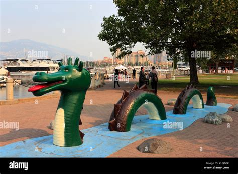 The Ogopogo sculpture, City park, Kelowna City, Okanagan Lake Stock ...