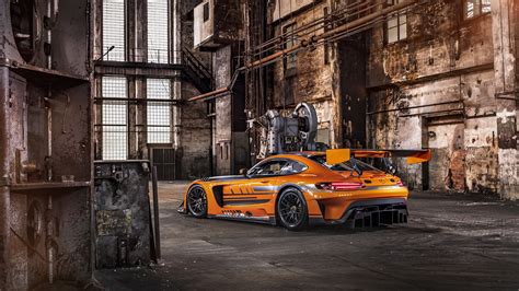 Download Car Orange Car Race Car Vehicle Mercedes-AMG GT3 4k Ultra HD Wallpaper