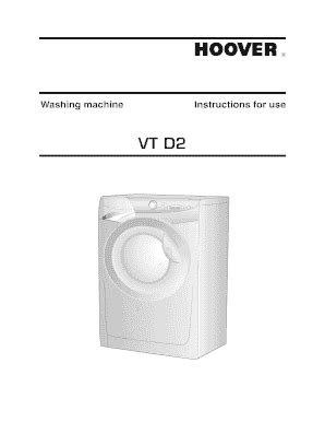 Hoover Vision Tech Washing Machine Manual - Fill Online, Printable ...