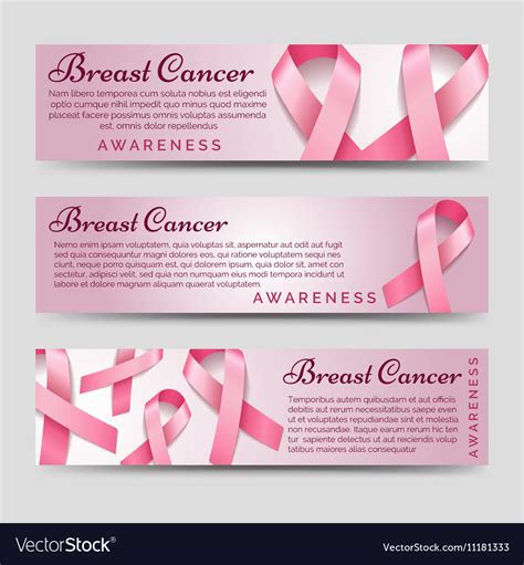 Breast cancer awareness banners Royalty Free Vector Image