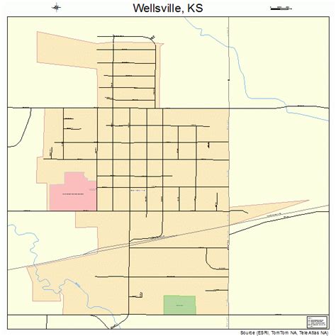 Wellsville Kansas Street Map 2076625