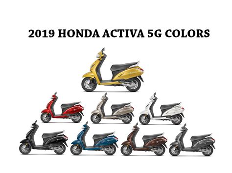 2019 Honda Activa 5G Colors: Yellow, Brown, Grey, Black, Silver, White ...