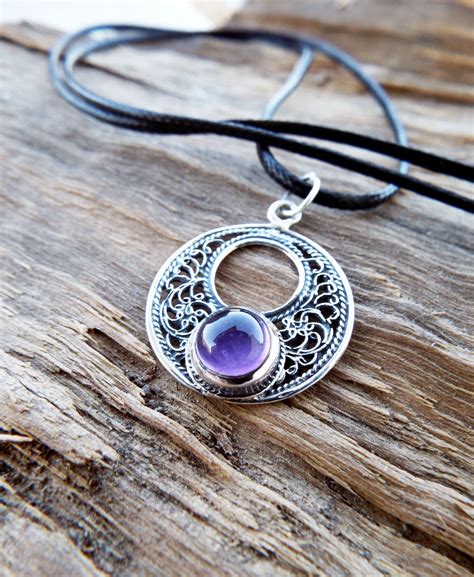 Bohemian Sterling Silver Amethyst Pendant Necklace - www.ecuedu.org