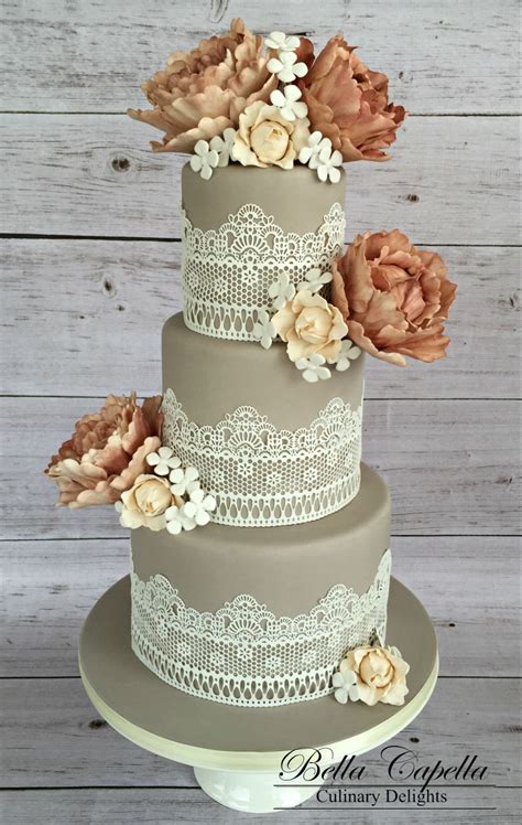 Flowers And Lace Wedding - CakeCentral.com