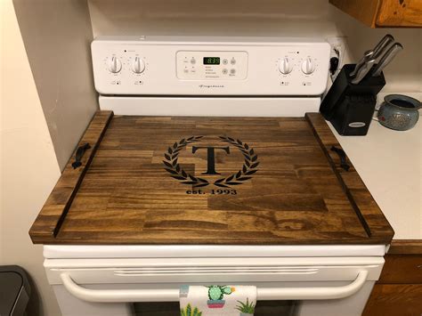 Rustic Stove Top Cover Custom Wooden Stove Cover Wooden Tray - Etsy