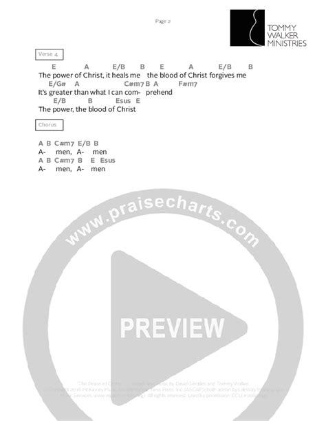 The Peace Of Christ Chords PDF (Tommy Walker) - PraiseCharts