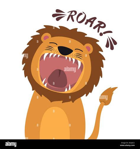 Cute Lion Cartoon Roar