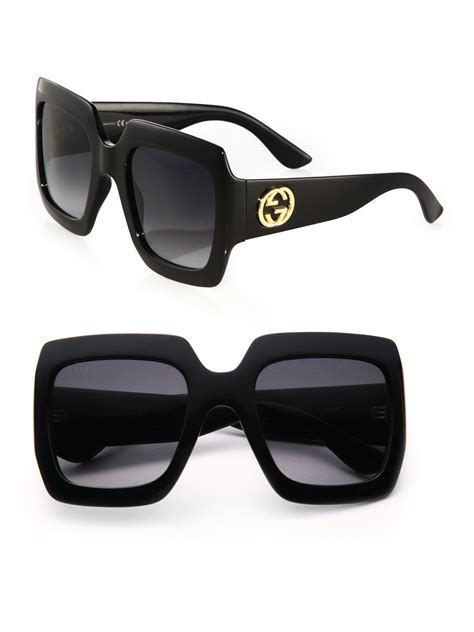 Lyst - Gucci 54mm Oversized Square Sunglasses in Black