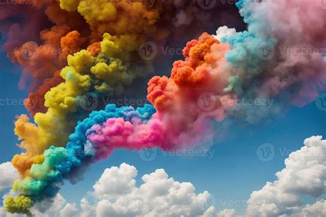 abstract colorful smoke cloud in the air, generative art by A.I ...