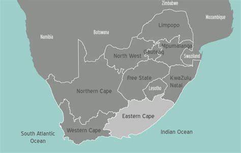 South Africa Eastern Cape Map • Mapsof.net