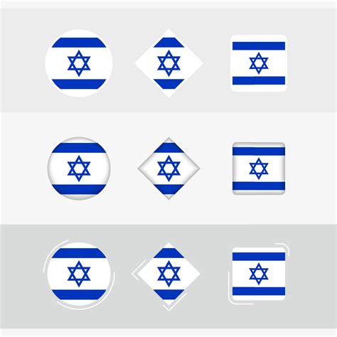 Israel flag icons set, vector flag of Israel. 22969317 Vector Art at ...