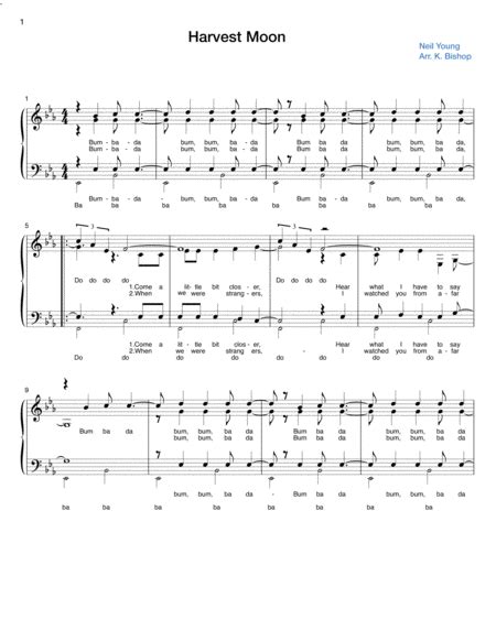 Harvest Moon (arr. K Bishop) by Neil Young Sheet Music for SATB Choir at Sheet Music Direct