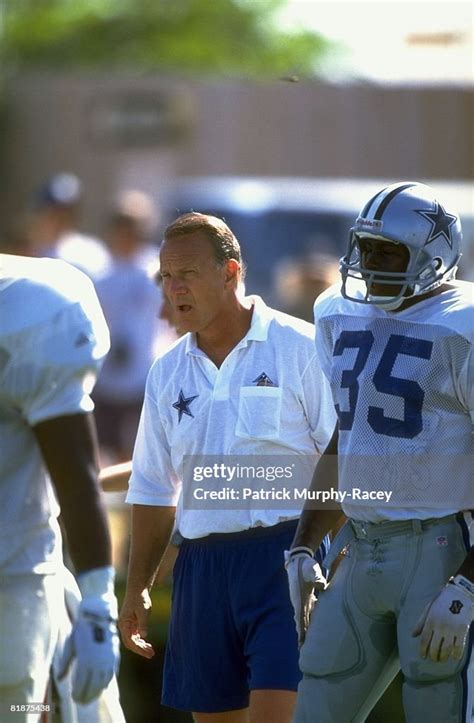 Dallas Cowboys coach Barry Switzer during training camp, Austin, TX ...