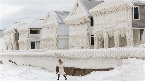 Winter Wonderland| Homes and piers covered in ice after winter storm in ...