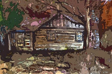 Log Cabin in Autumn Painting by Mindy Newman - Fine Art America