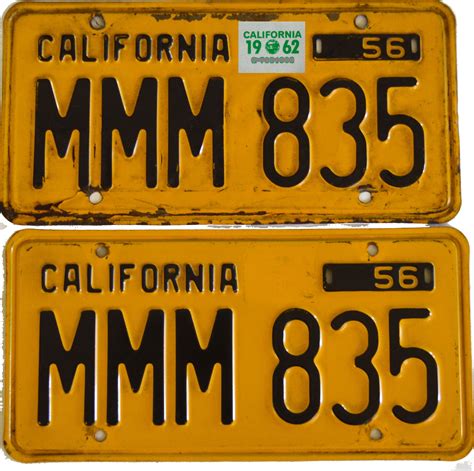 California License Plate Sticker Colors By Year