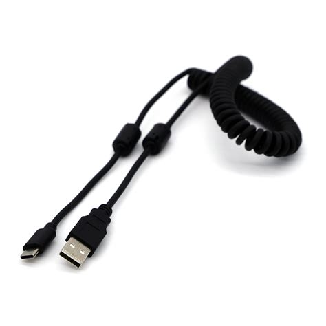 Coiled USB-A to USB-C cable – digirig