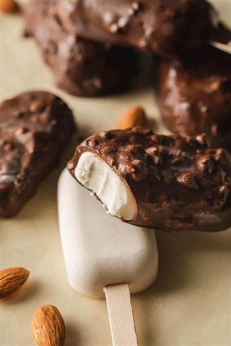 Chocolate Covered Vegan Ice Cream Bars - Peanut Butter + Chocolate