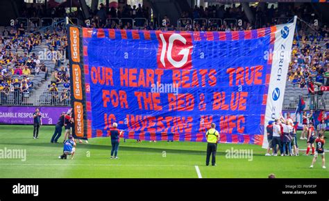 Melbourne Demons Football Club banner at Optus Stadium 2018 AFL ...