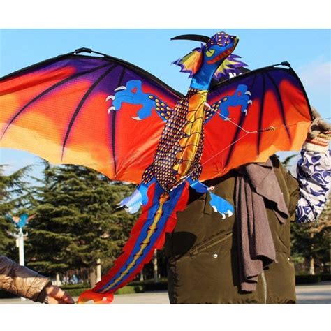 3D Dragon Kite 100M Single Line With Tail Kites Fun Toy Kite Outdoor ...