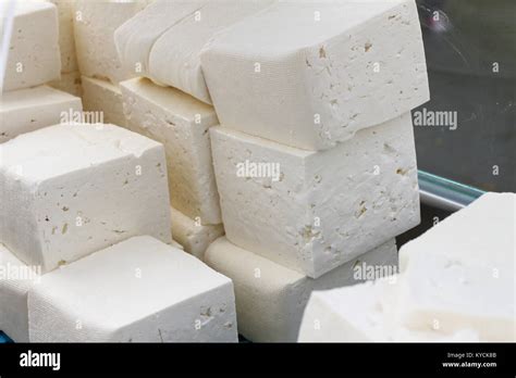 White brine cheese from cow, goat or sheep milk ready for eating ...