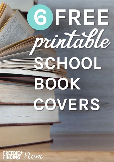 a stack of books with the title 6 free printable school book covers