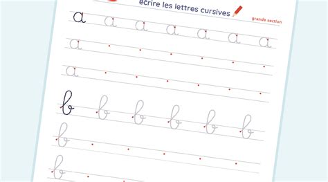 Ecriture - Grande section - Ecrire les lettres cursives - Exercices et ...