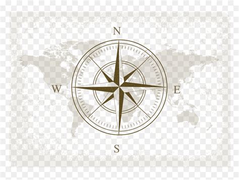 Old Map Compass Png