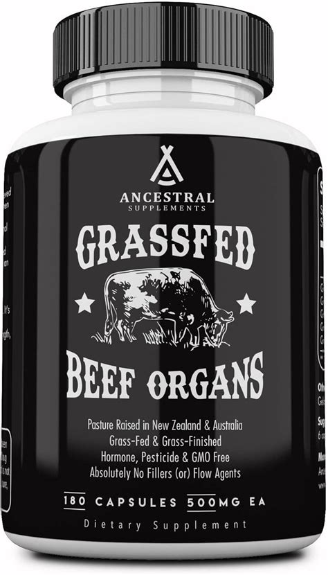 Ancestral Supplements Grass Fed Beef Organs (Desiccated) — Liver, Heart, Kidney, Pancreas ...