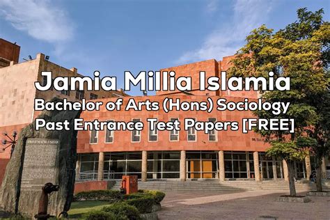 Jamia BA (Hons) Sociology Previous 4 Years Entrance Test Papers | 2022 and Earlier - LastYearPaper