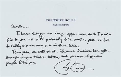 OBAMA, Barack (b. 1961) President. Autograph letter signed ("Barack Obama"), AS PRESIDENT to ...